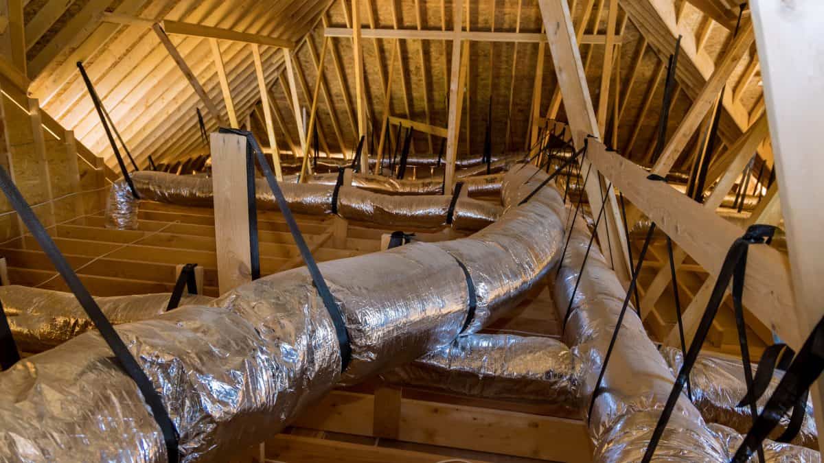 air ducts in the interior of a building