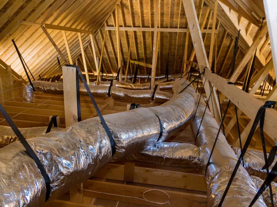 air ducts in the interior of a building